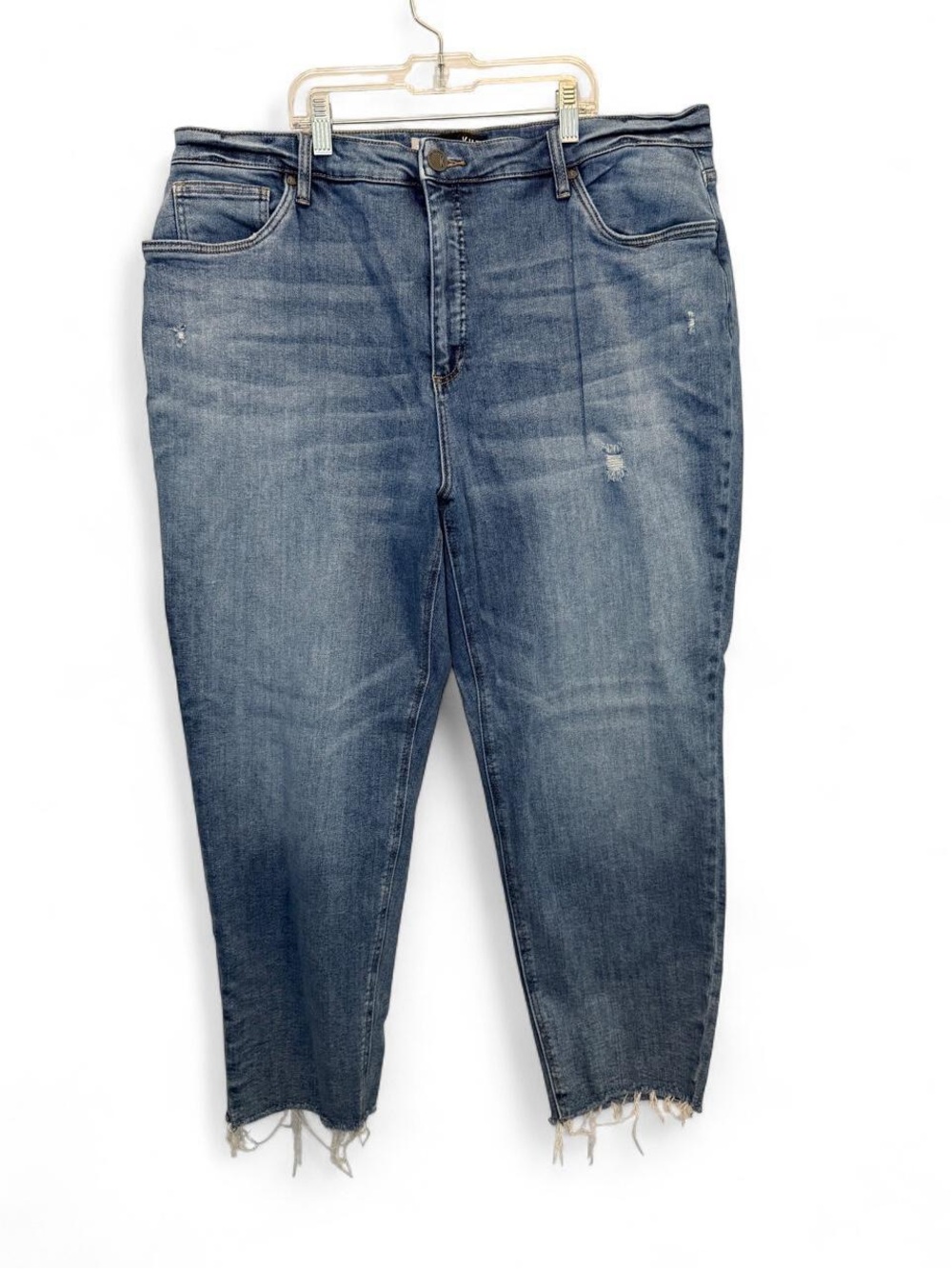 Kut from the Kloth Rachael Fab Ab Mom Jeans Size 20W Raw Hem Medium Wash Plus